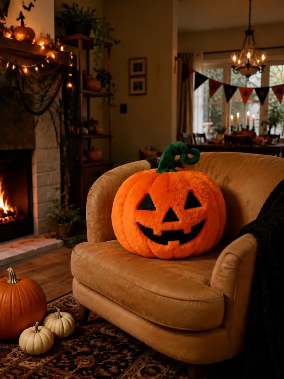 Plush Jack-O’-Lantern Halloween Decoration