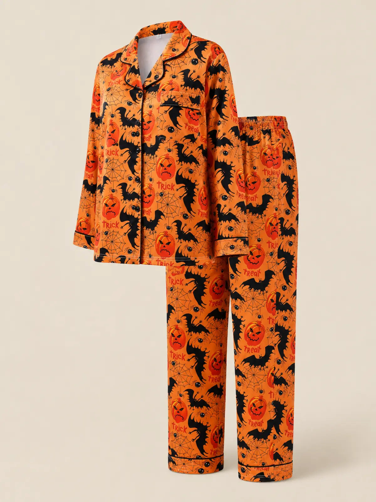Halloween Printed Long‑sleeve Pajama Set