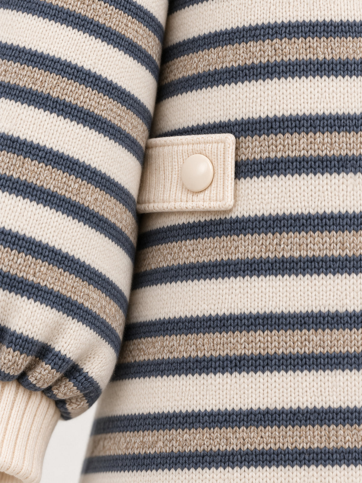 Cream & Charcoal Striped Wool-Blend Adult Onesie