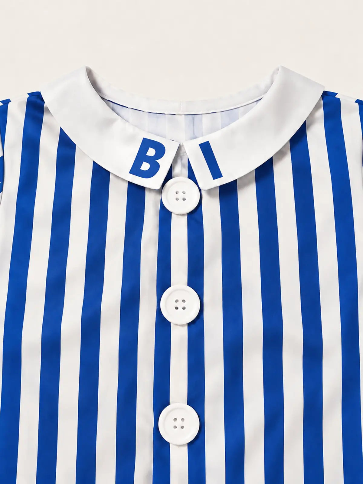 Cartoon Sick Banana Halloween Costume, Blue‑White Striped Banana Role‑Play Pajama Outfit