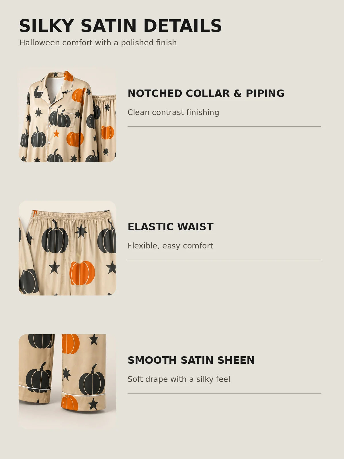 Family Matching Halloween Pumpkin Print Pajama Set