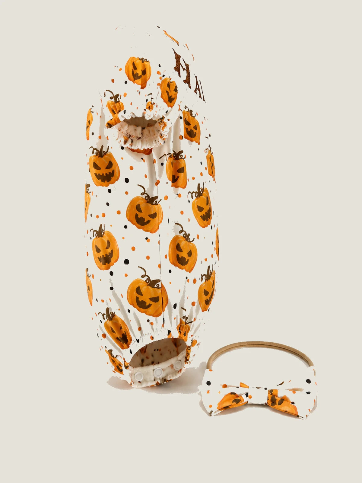 Baby Girls’ Pink Ghost & Pumpkin Halloween Romper