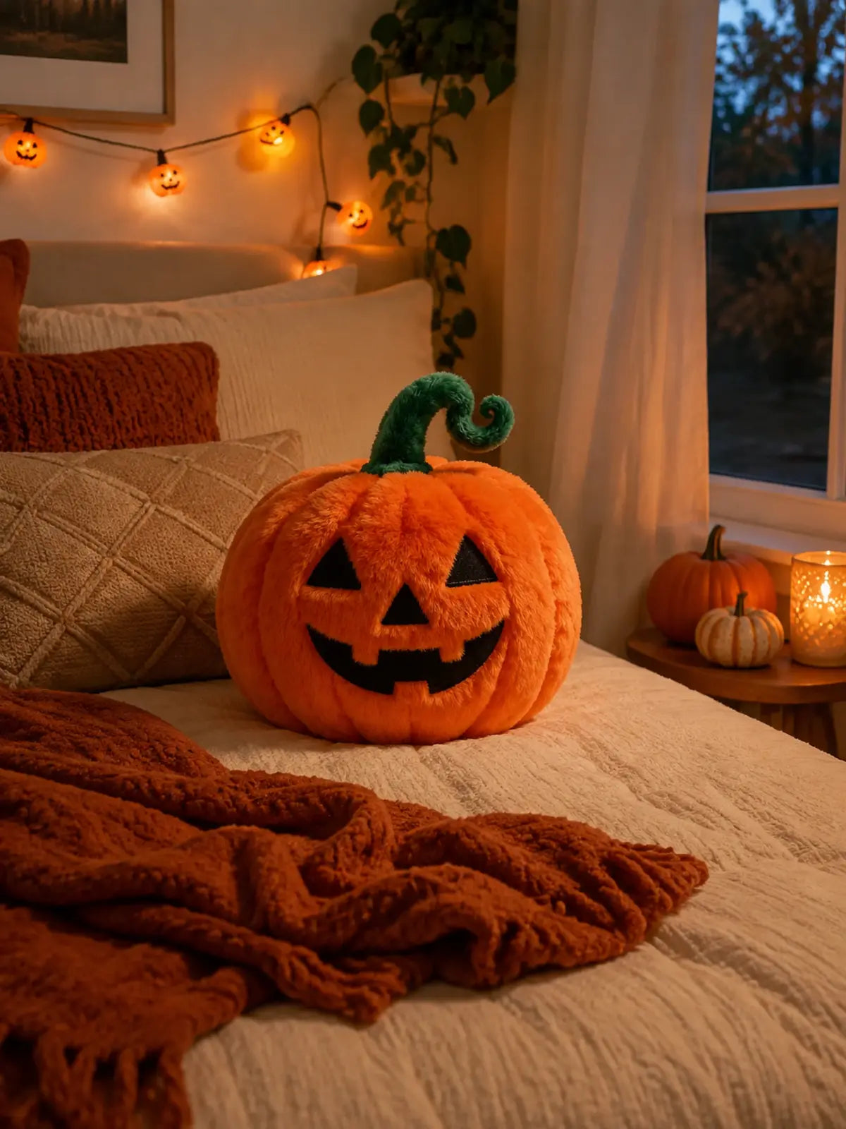 Plush Jack-O’-Lantern Halloween Decoration