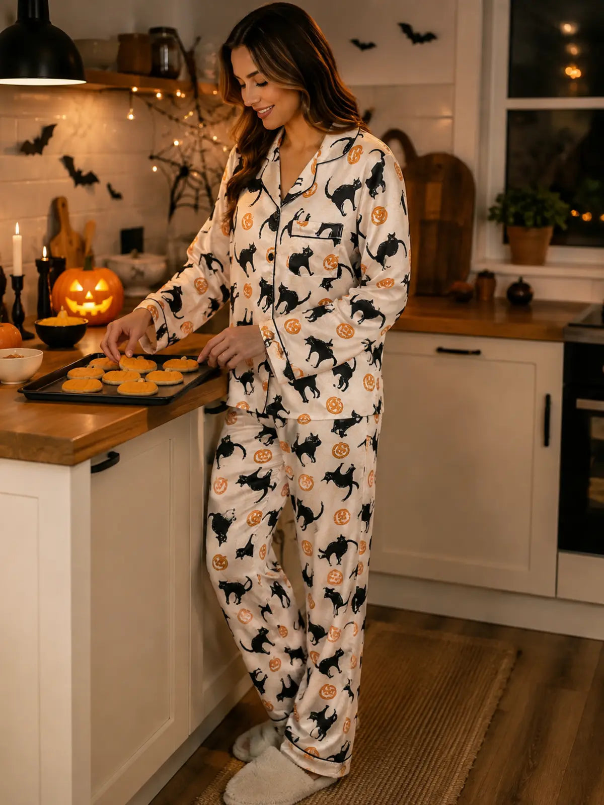 Halloween Pumpkin Print Pajamas