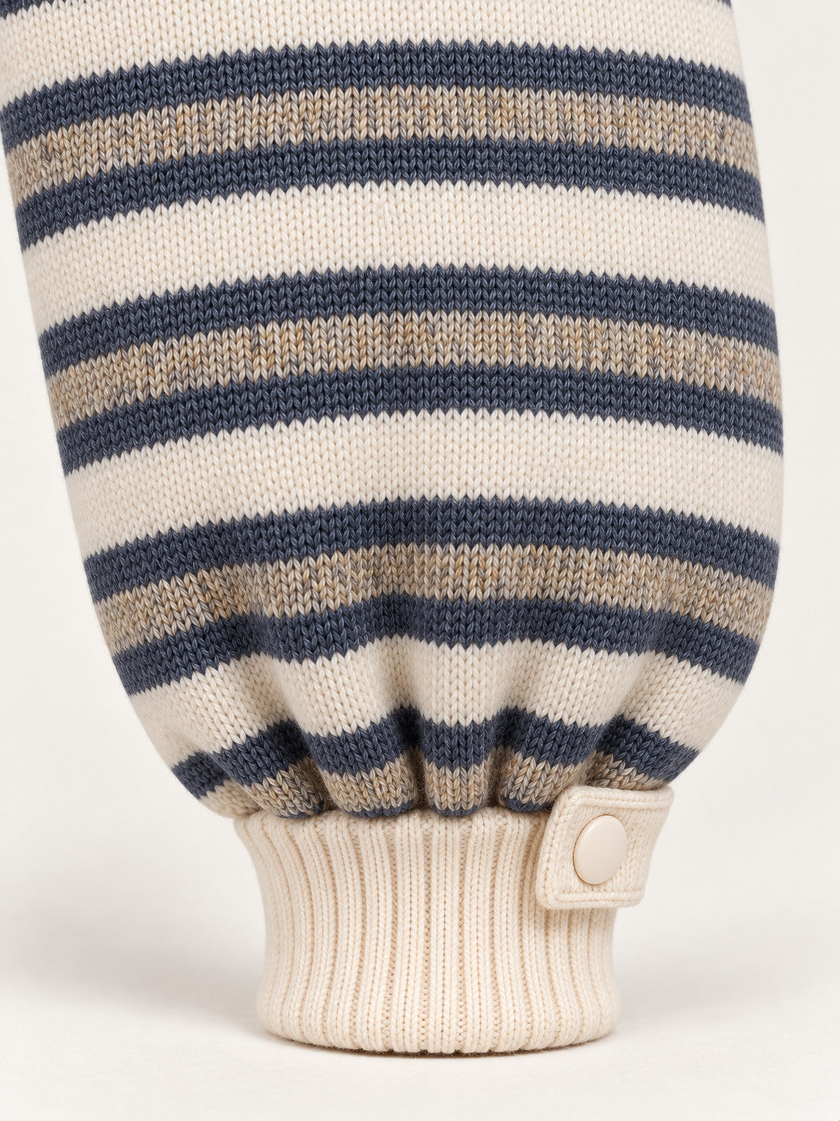 Cream & Charcoal Striped Wool-Blend Adult Onesie