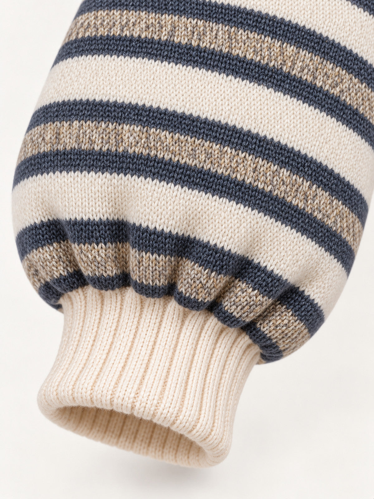 Cream & Charcoal Striped Wool-Blend Adult Onesie