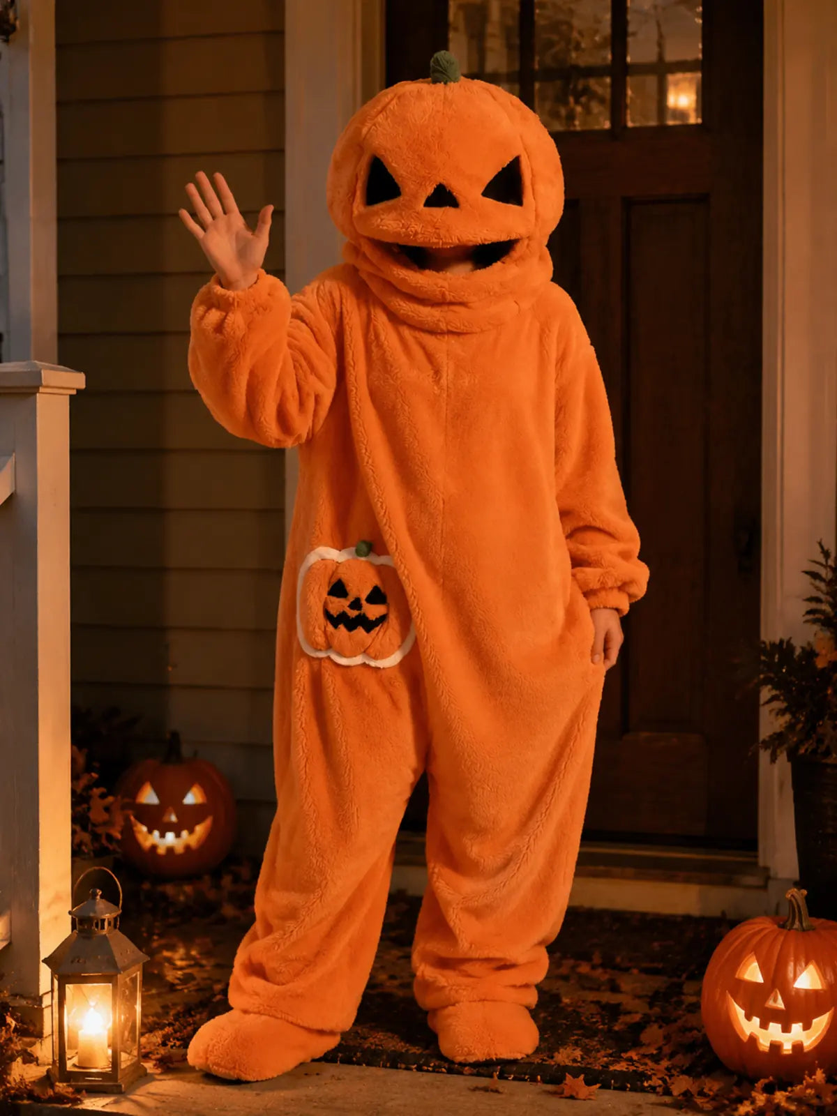 Spooky Funny Halloween Pumpkin One‑Piece Pajama