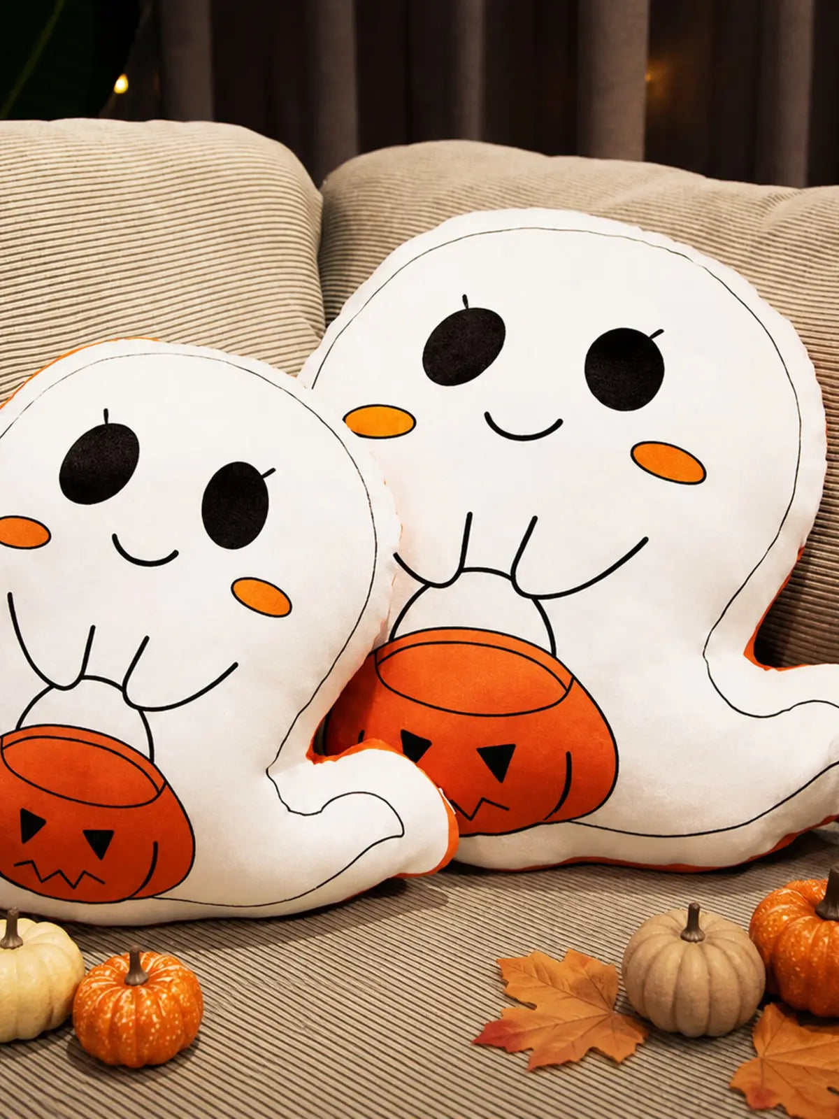 Halloween Shaped Plush Pillow, Pumpkin Ghost Grim Reaper Stuffed Doll, Spooky Home Decor Toy