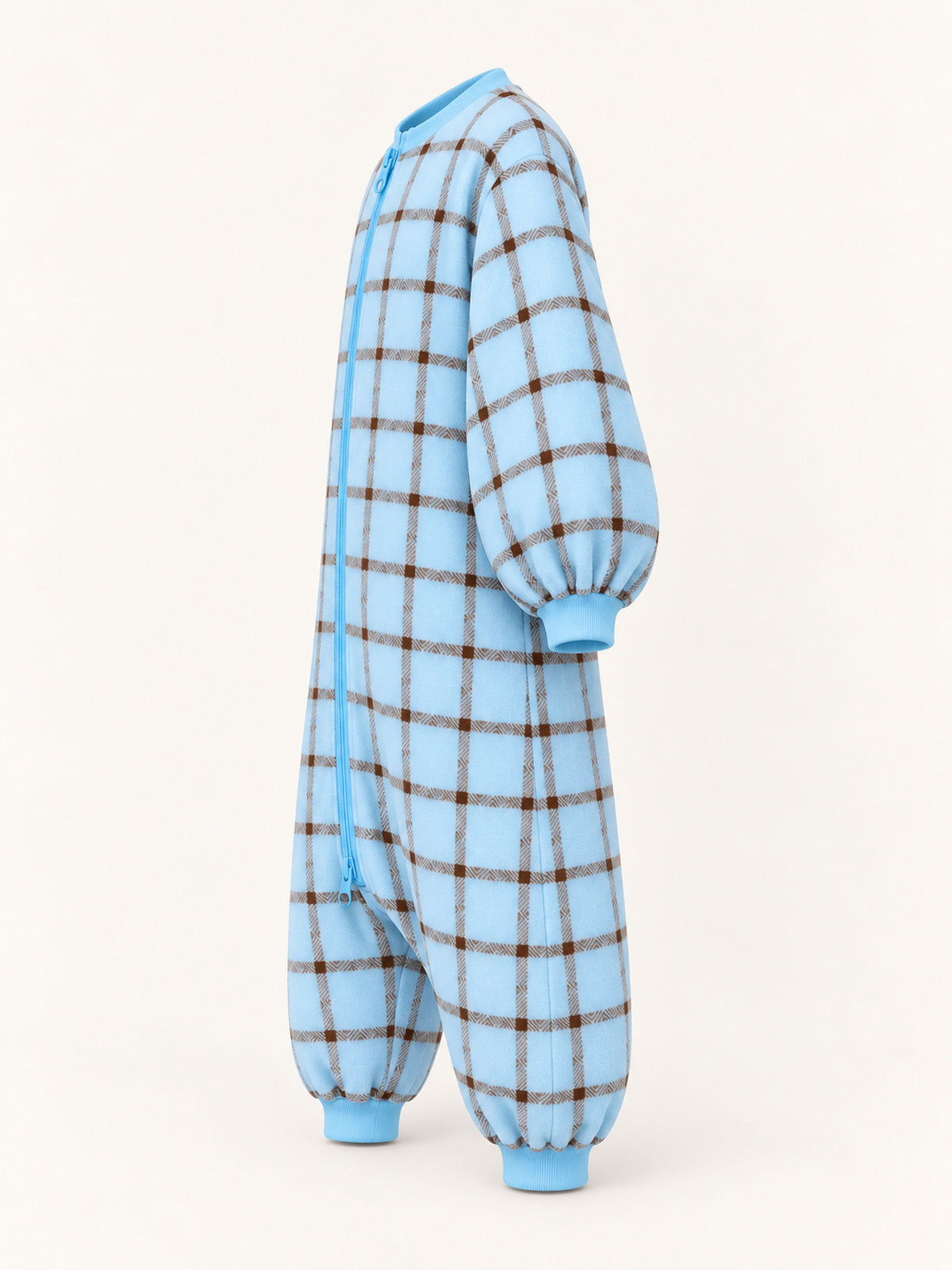 Side view — Ice Blue Plaid Onesie