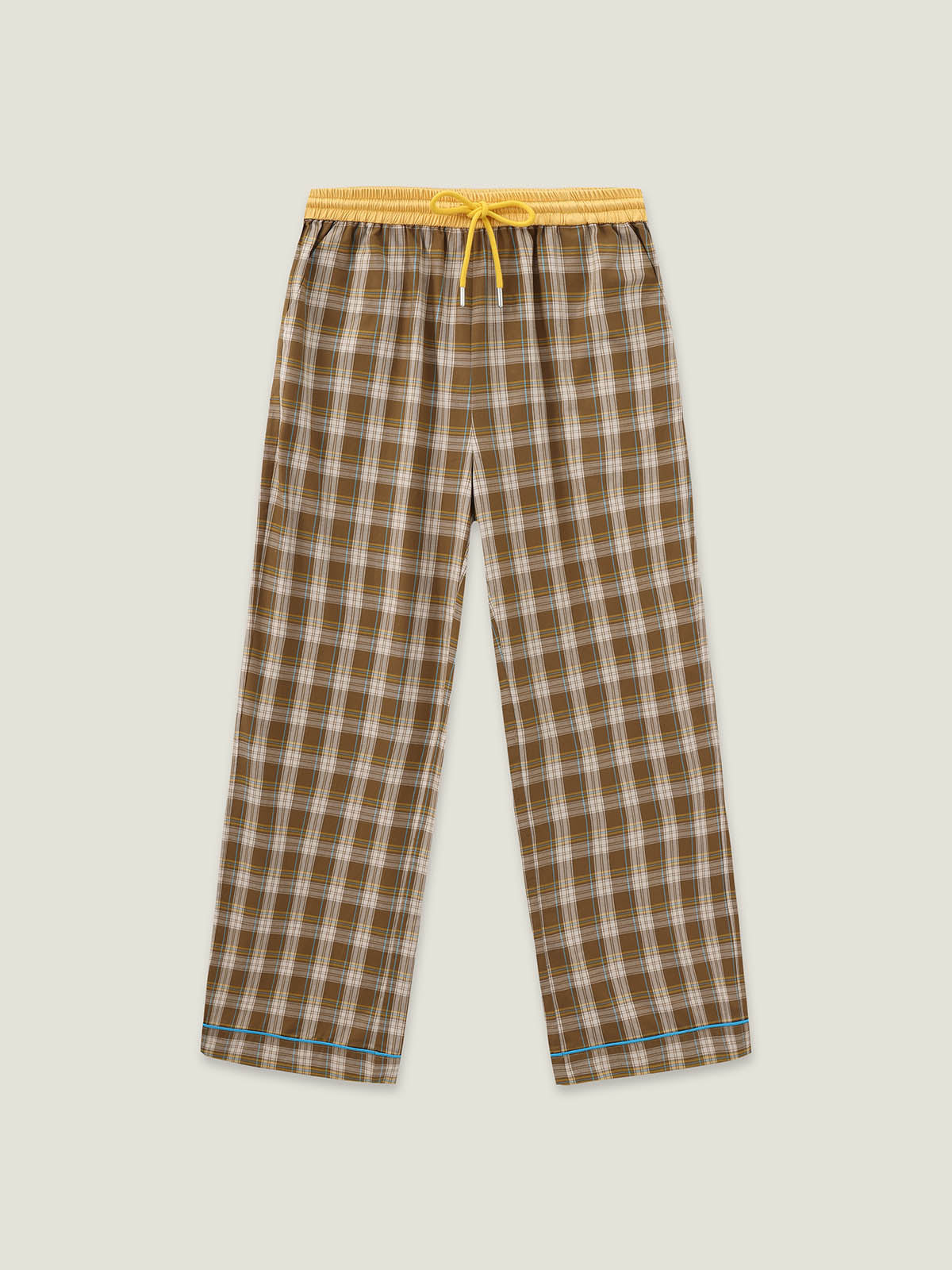 adults-brown-plaid-pajamas-set