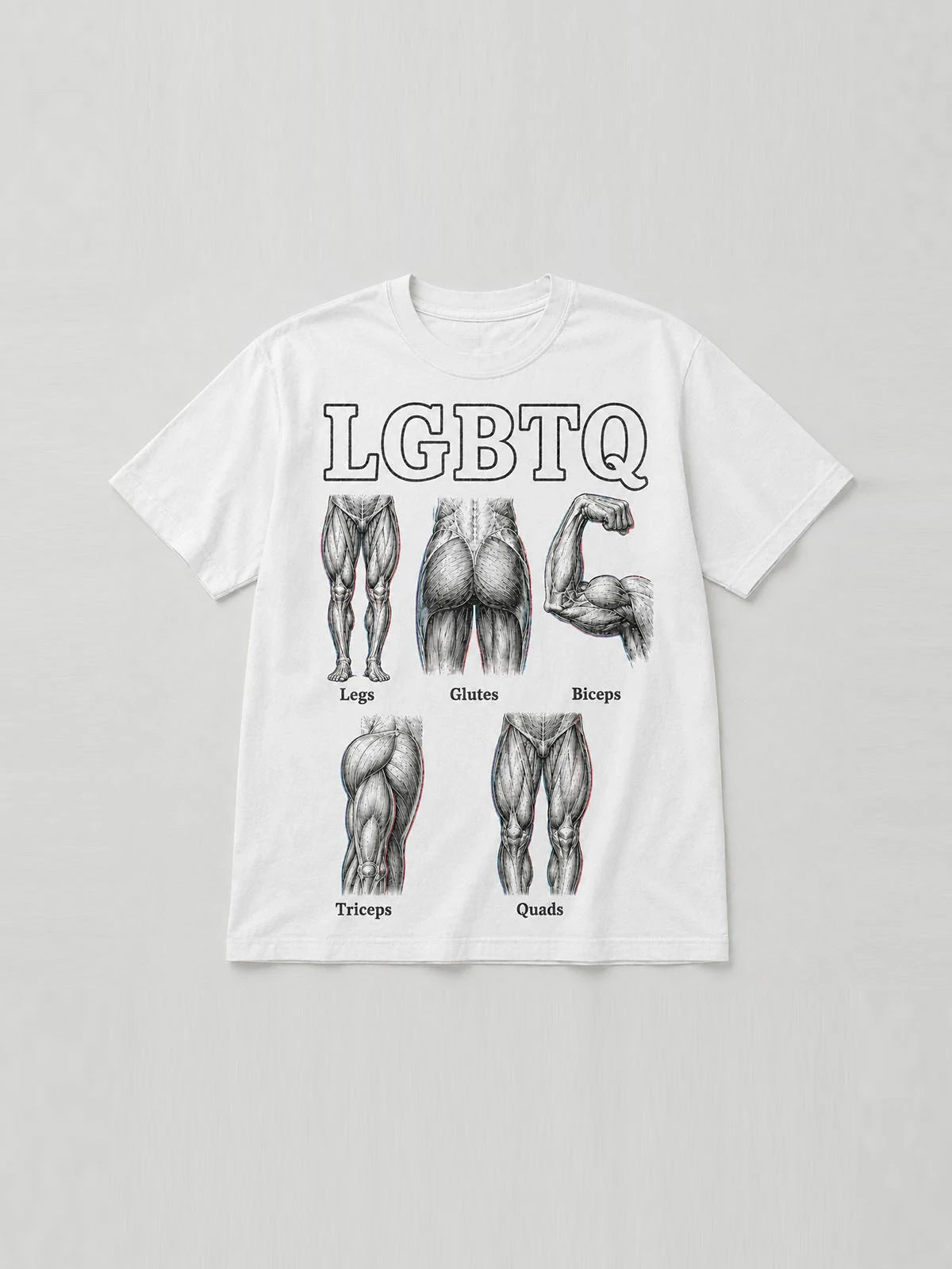 LGBTQ Muskelanatomie Grafik-T-Shirt | PRIDE MONTH