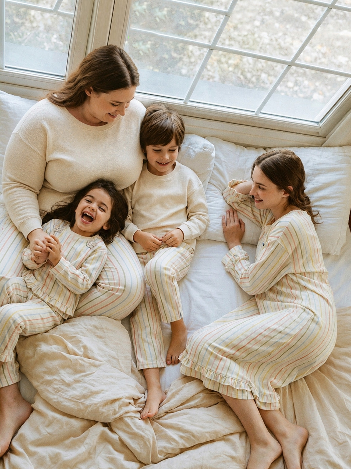 Cozy Nest Fluffy Family Matching Cotton 2-Piece Pajamas Sleepwear Set