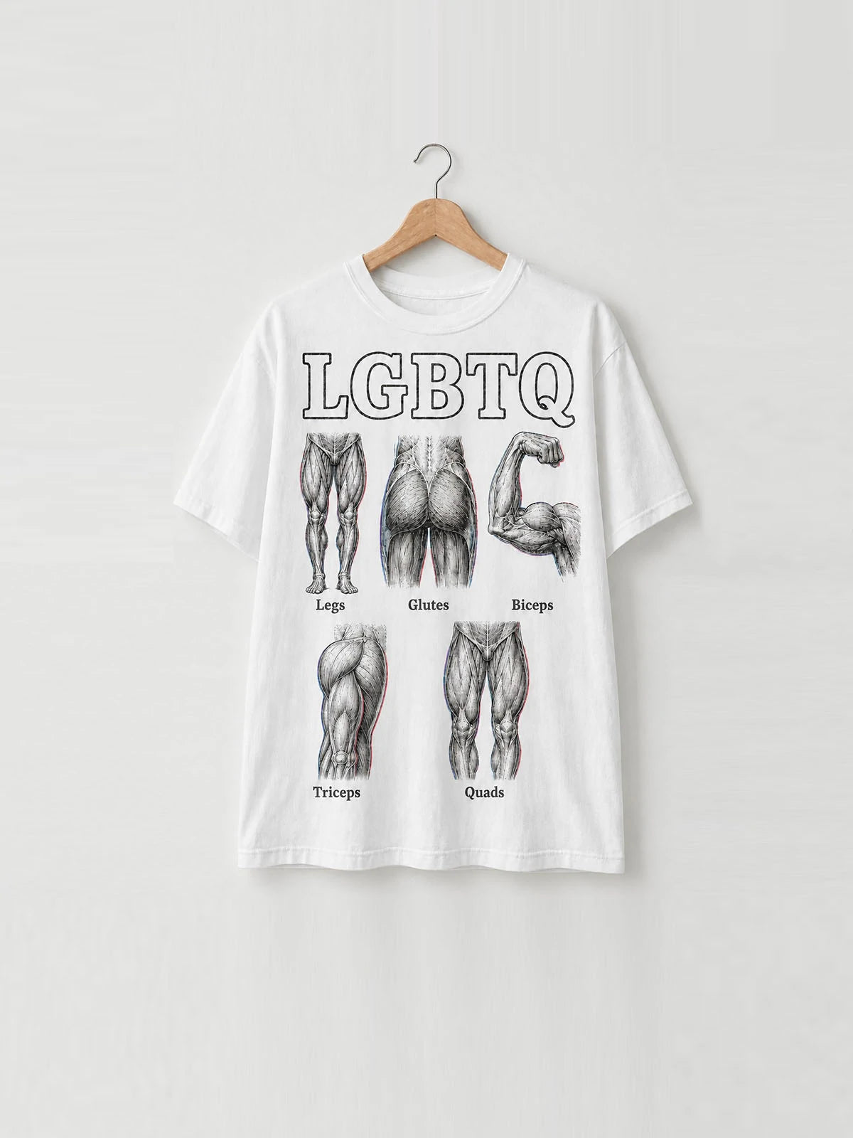 LGBTQ Muskelanatomie Grafik-T-Shirt | PRIDE MONTH