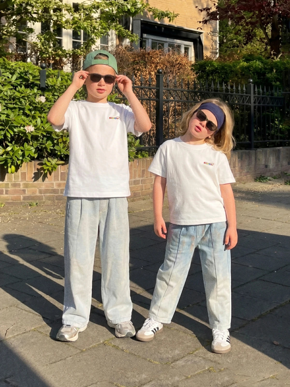 Kins Class Embroidered T-Shirt & Jeans Set for Kids
