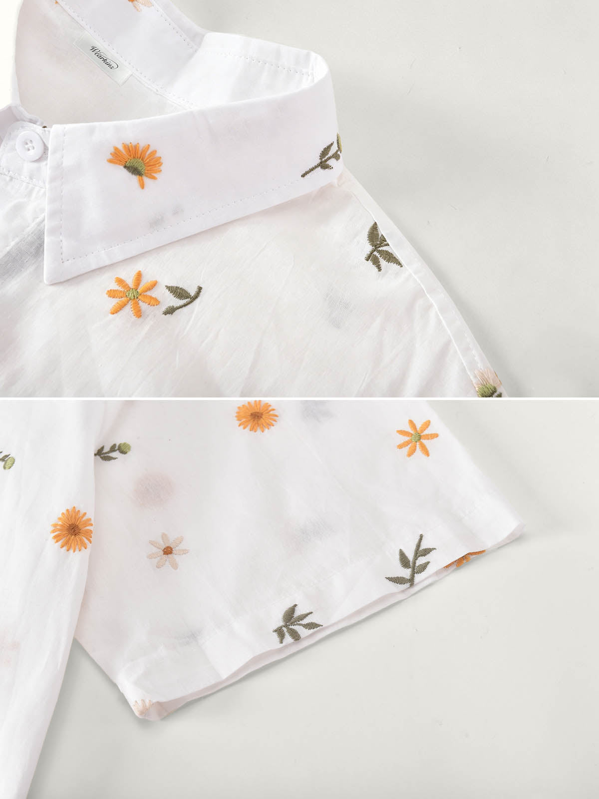 Sunny Escape Embroidery Short Sleeves Shirt For Adults