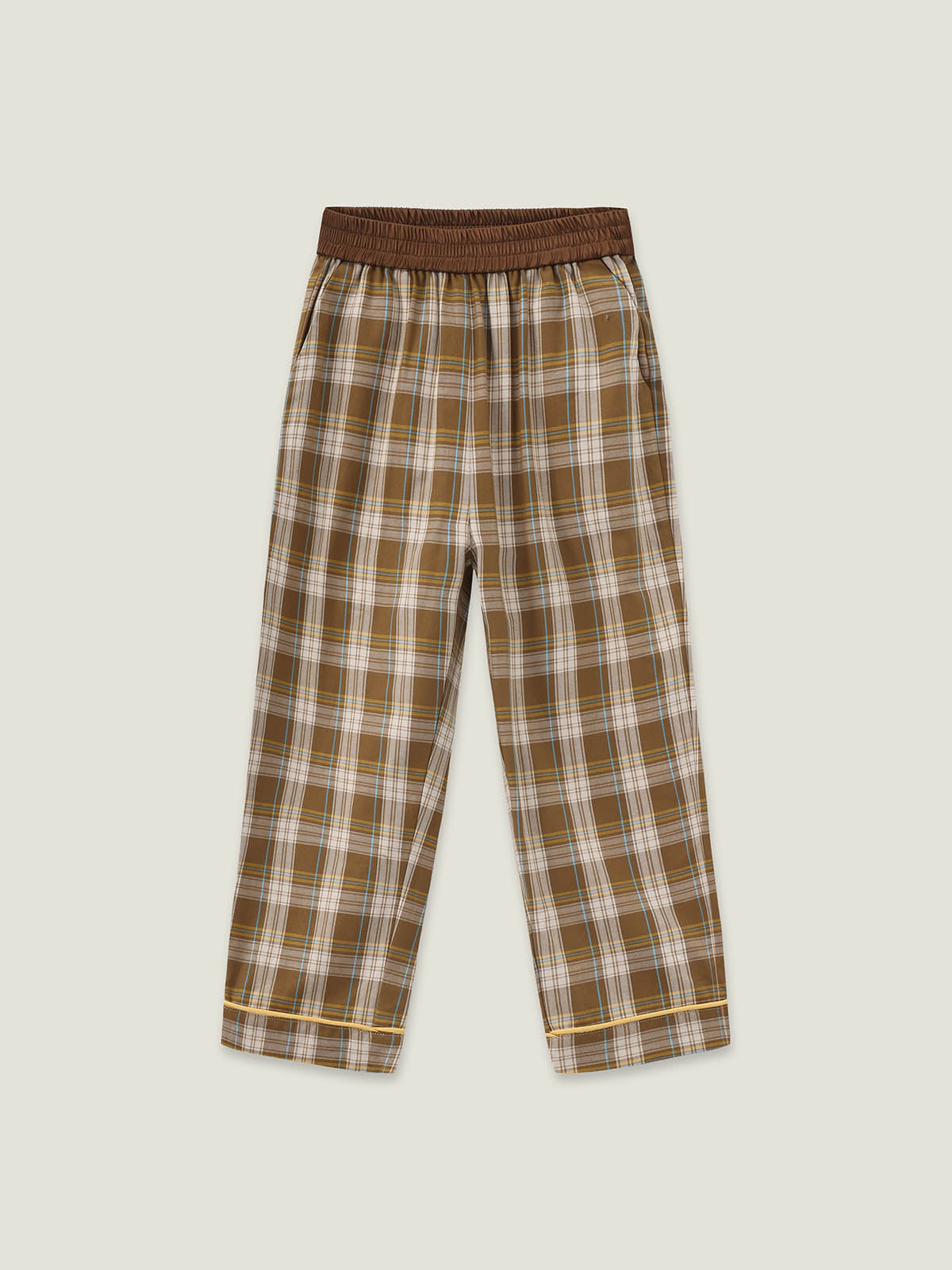 kids-brown-plaid-pajamas