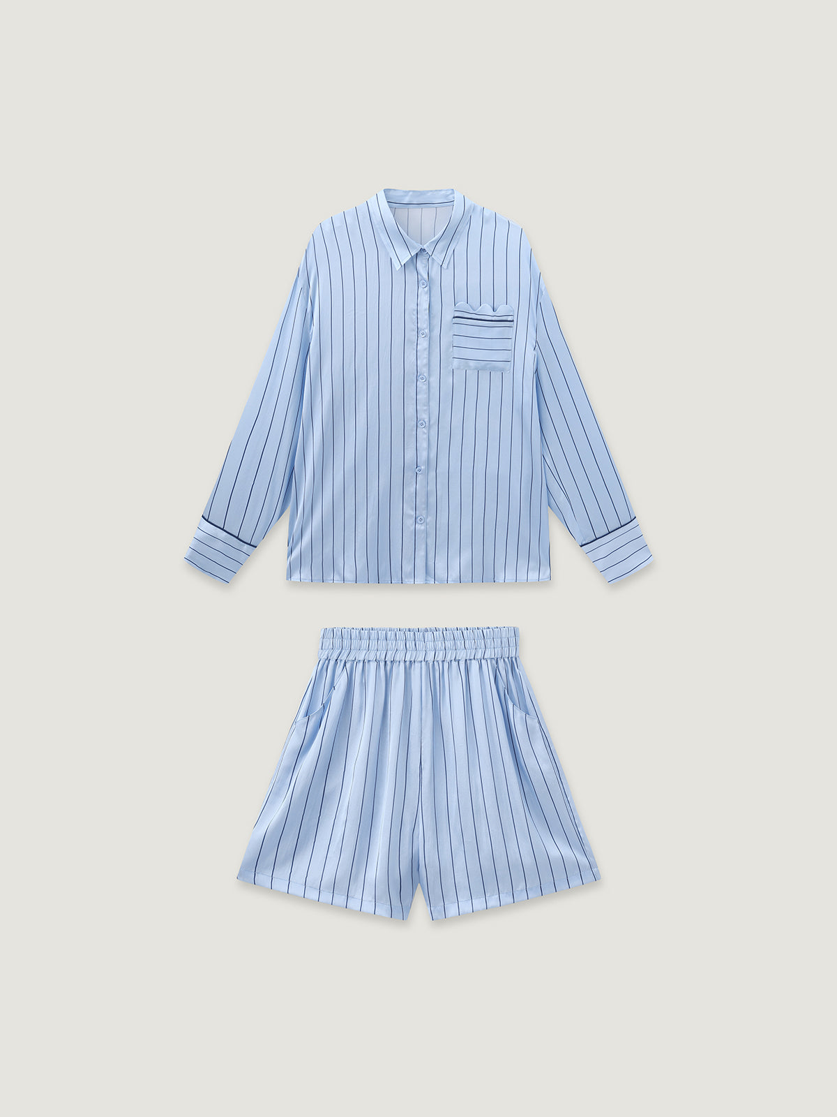 Cozy Nest Silk 3-Piece Pajamas Set For Adults