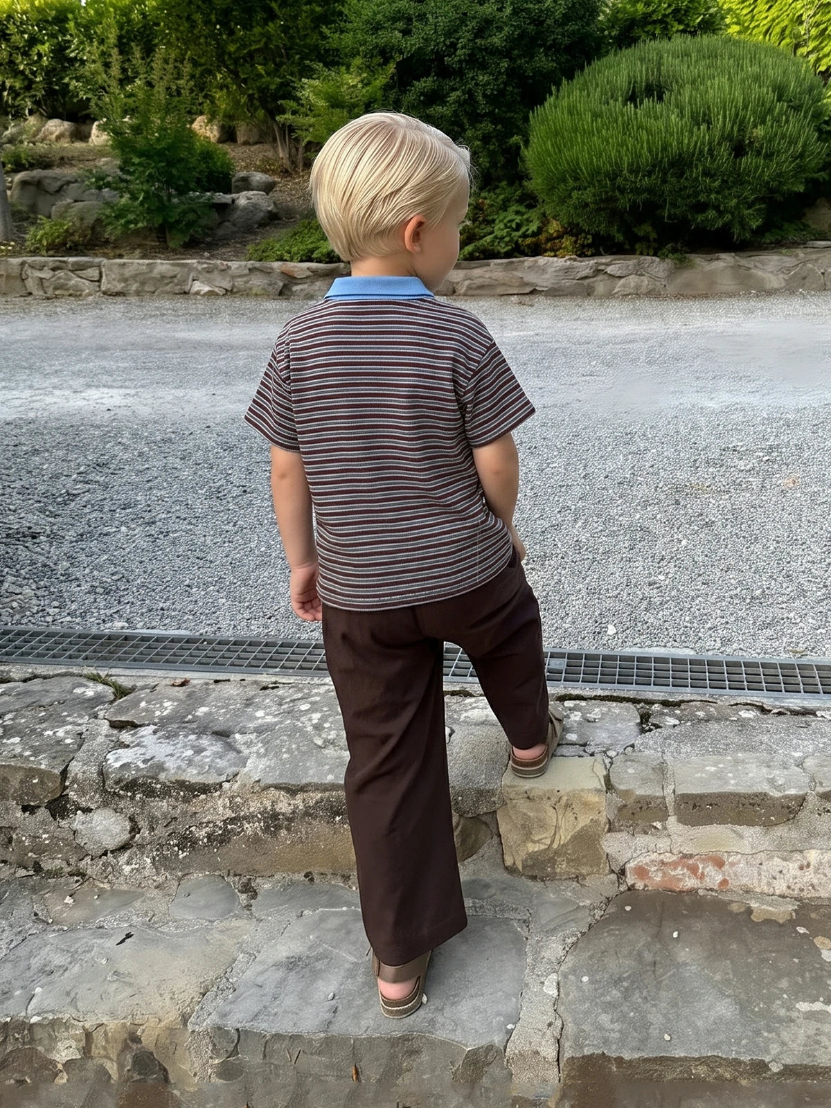 Kins Class Gestreiftes Polo-T-Shirt & Hose für Kinder