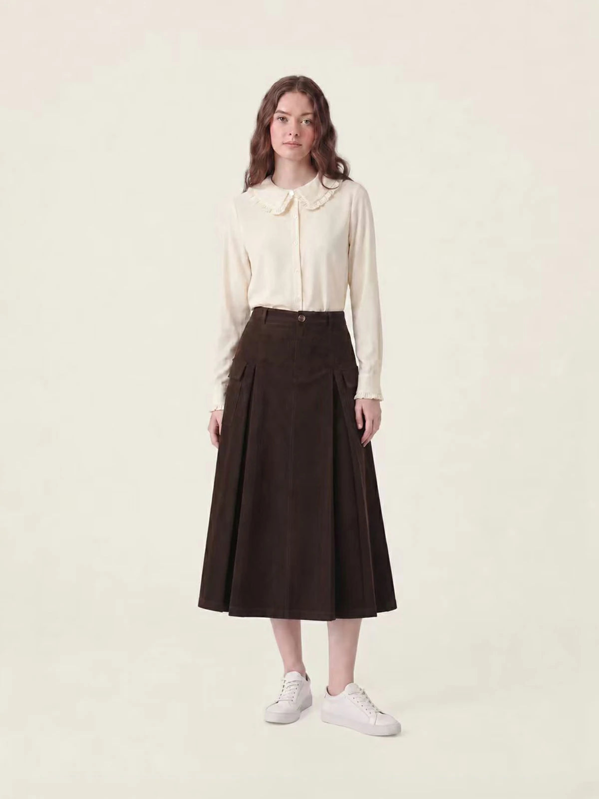 Gekürzter Tweed-Blazer, Hemd und plissierter Midirock für Erwachsene | KINS CLASS