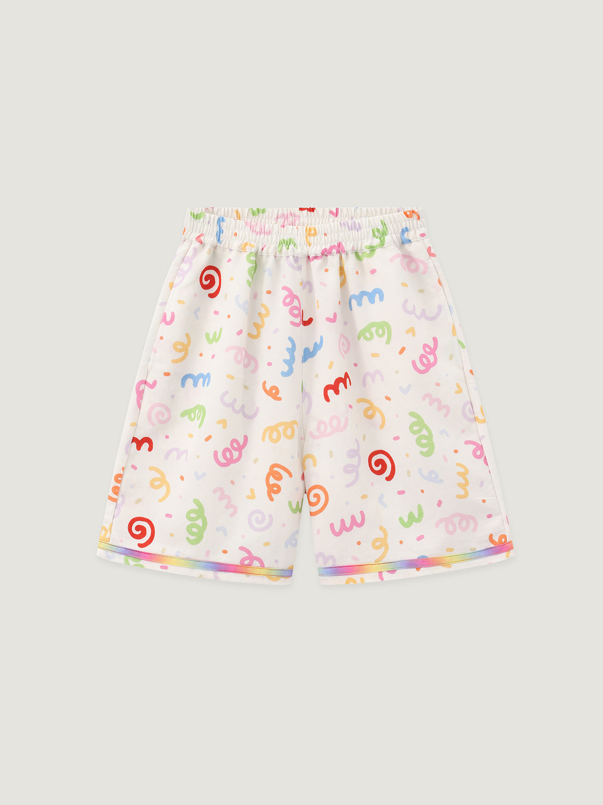 Sunny Escape Expressive Picot Edge Shirt & Shorts Set For Kids