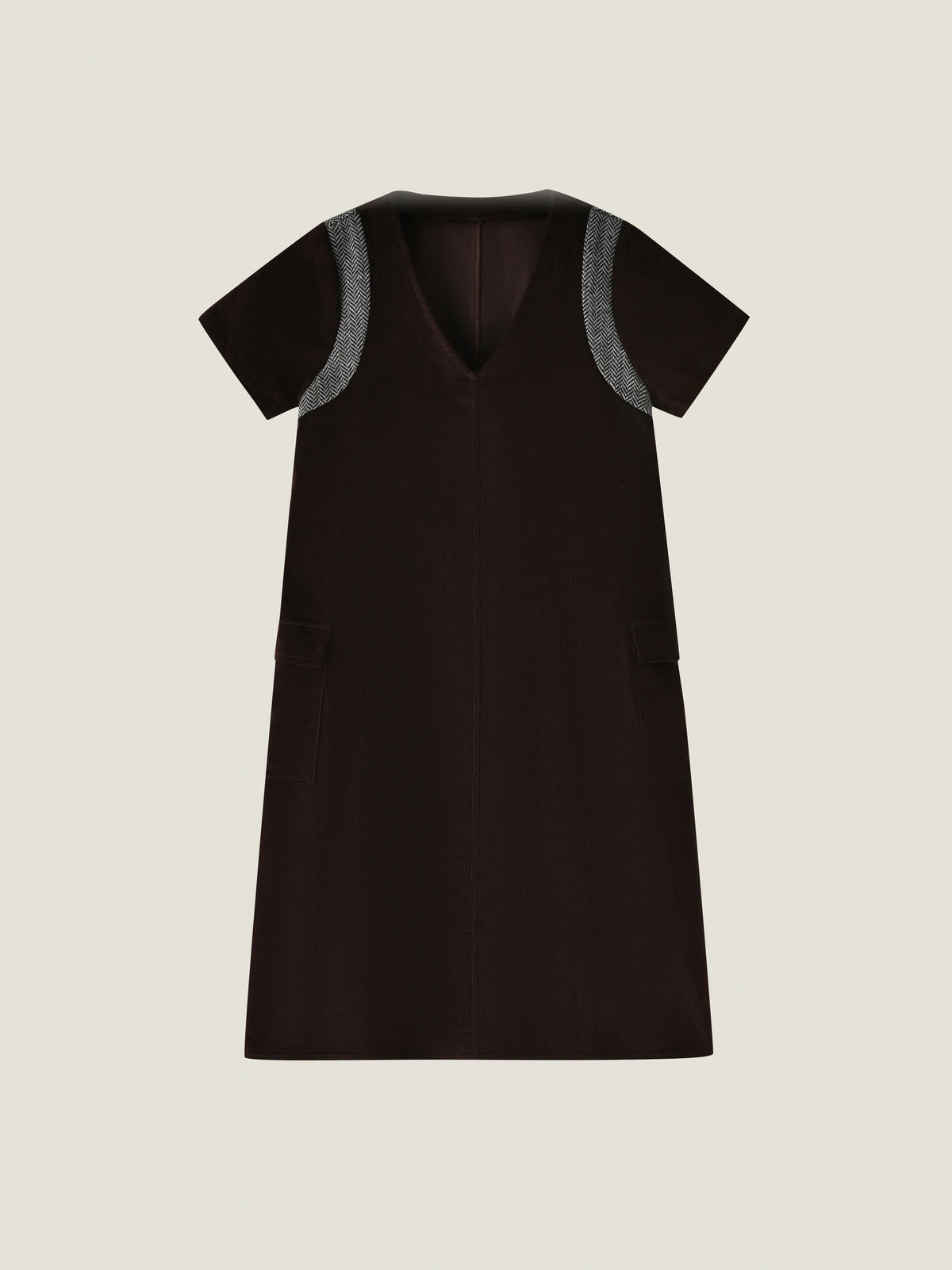 Kid's Brown Corduroy Pinafore Dress Set | KINS CLASS