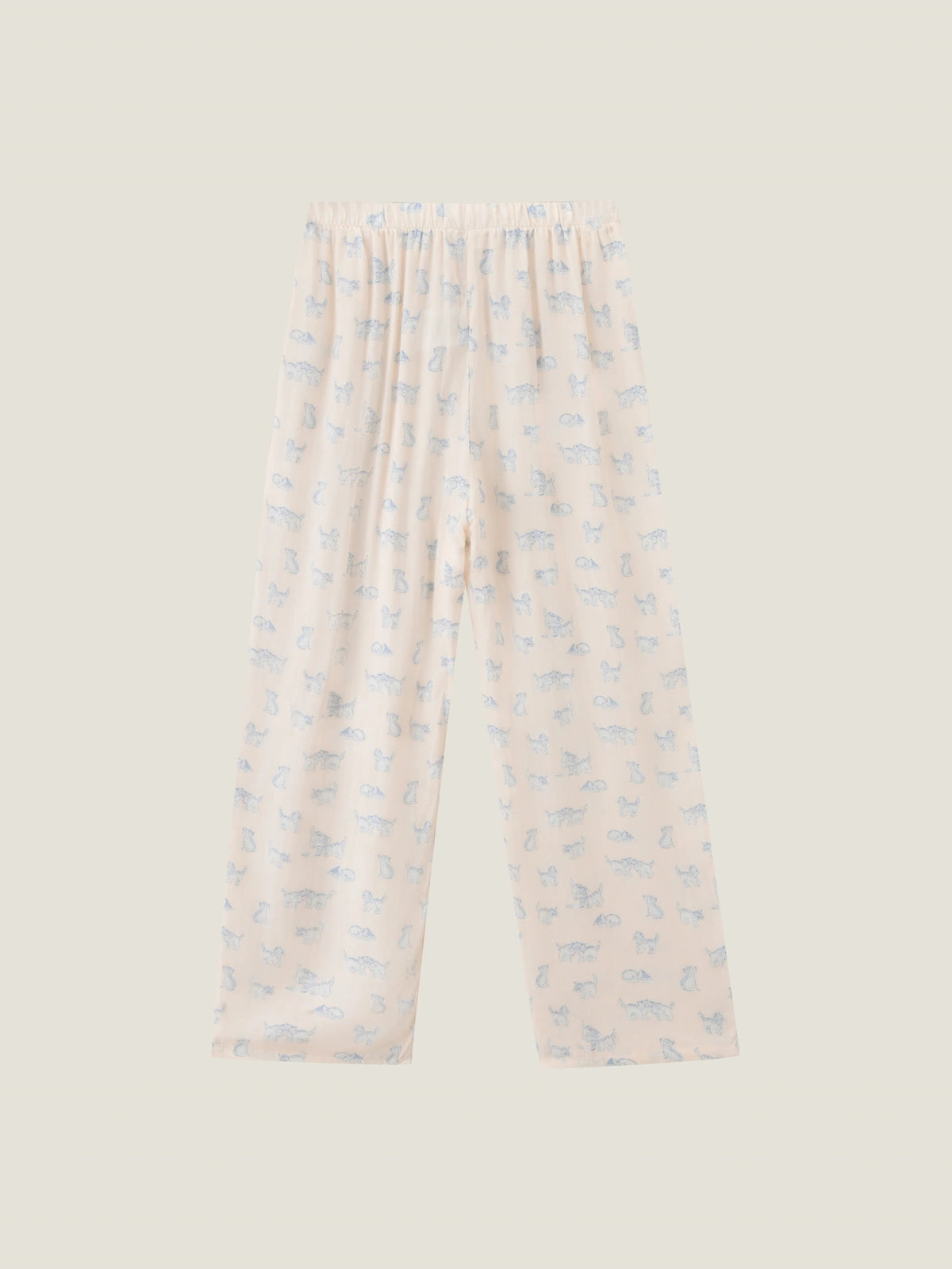 Blue Cat Print Pajamas Set For Adult | COZY NEST