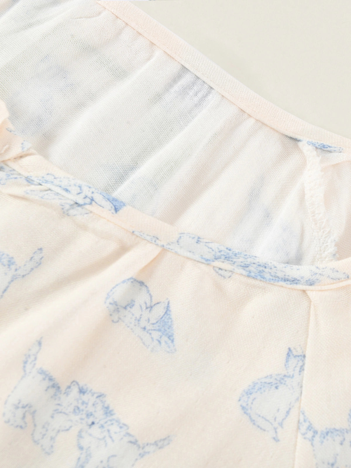 Blue Cat Print Pajamas Set For Adult | COZY NEST