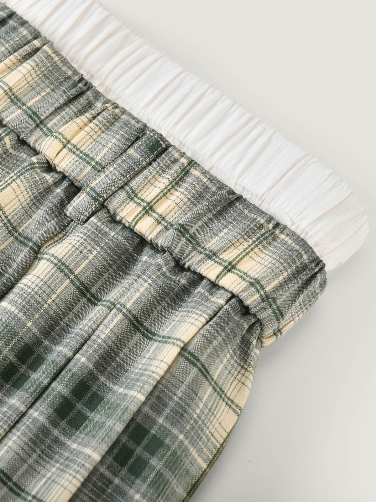Kins Class Preppy Green Plaid Pleated Mini Skirt For Adults