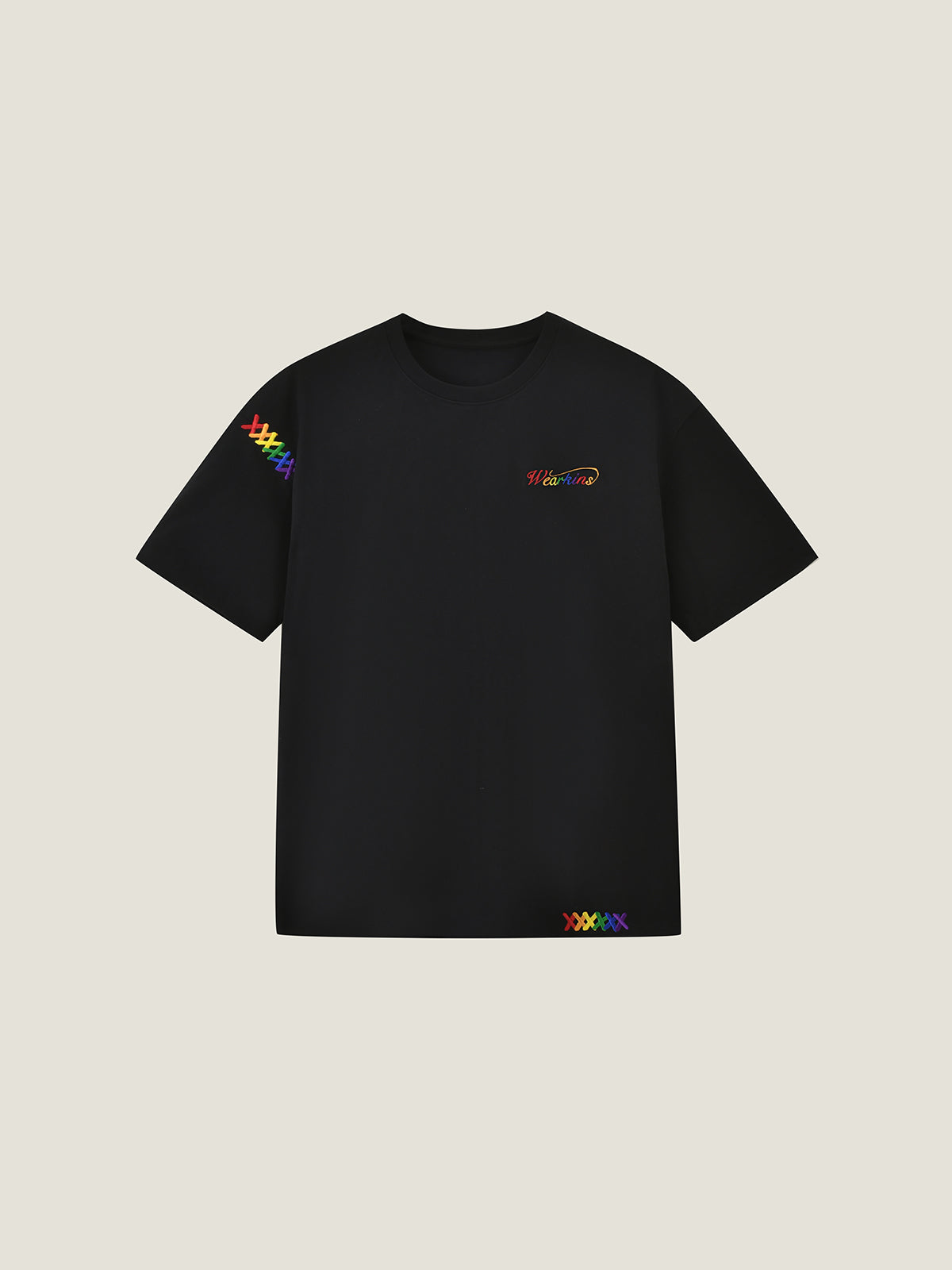 Pride Month Rainbow Embroidered X T-Shirt For Adults