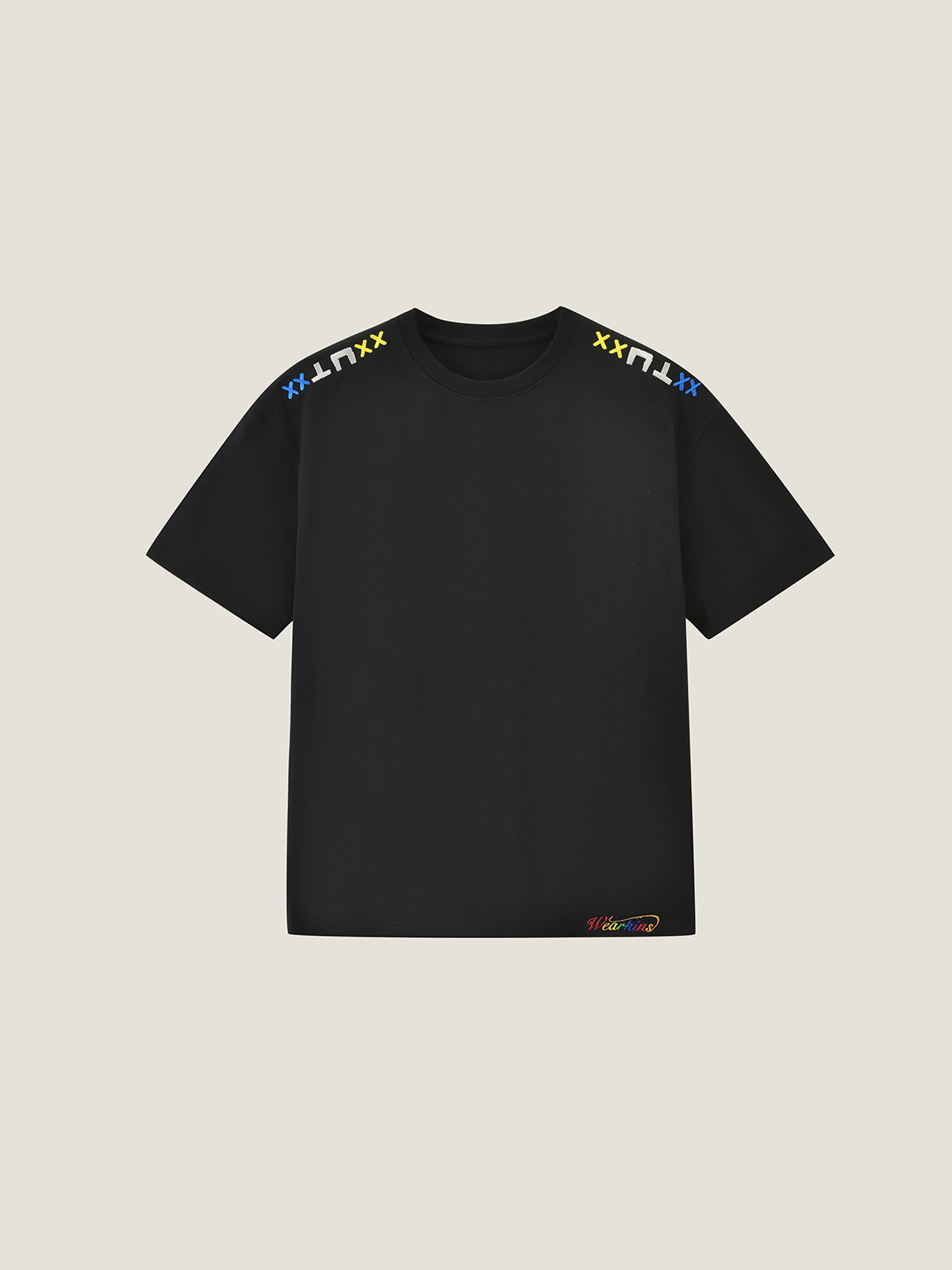 Pride Month Rainbow Embroidered Crew Neck T-Shirt For Adults