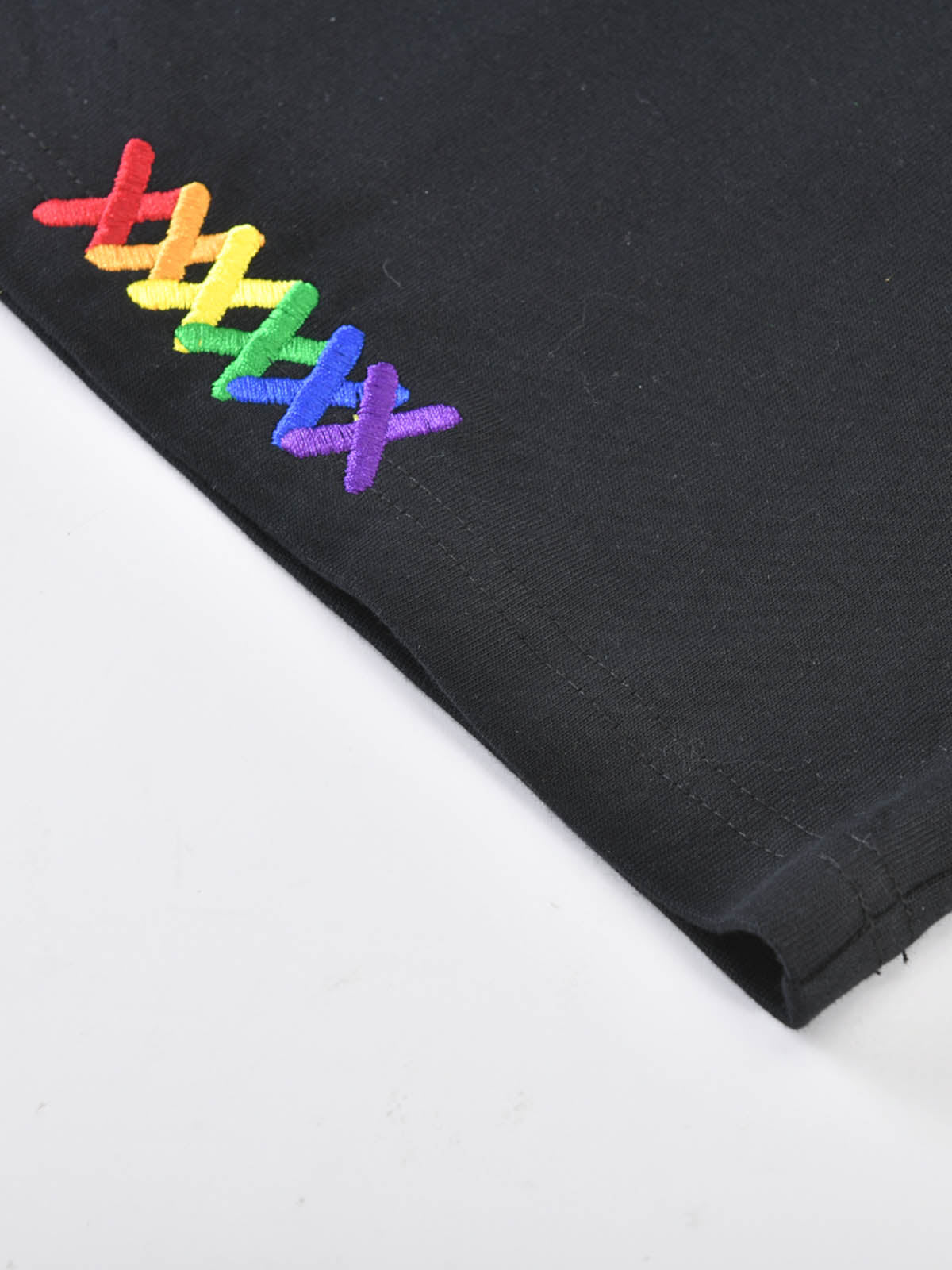 Pride Month Rainbow Embroidered X T-Shirt For Adults