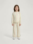Kid's Colorful Striped Applique Pajamas Set