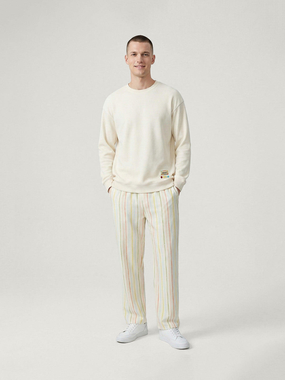 Adult's Colorful Striped Pajamas Set
