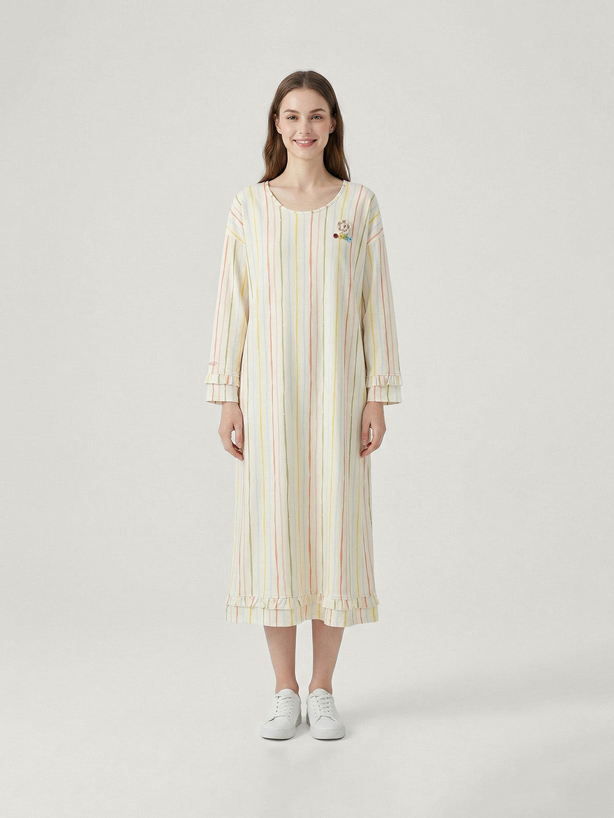 Colorful Striped Pajamas Dress