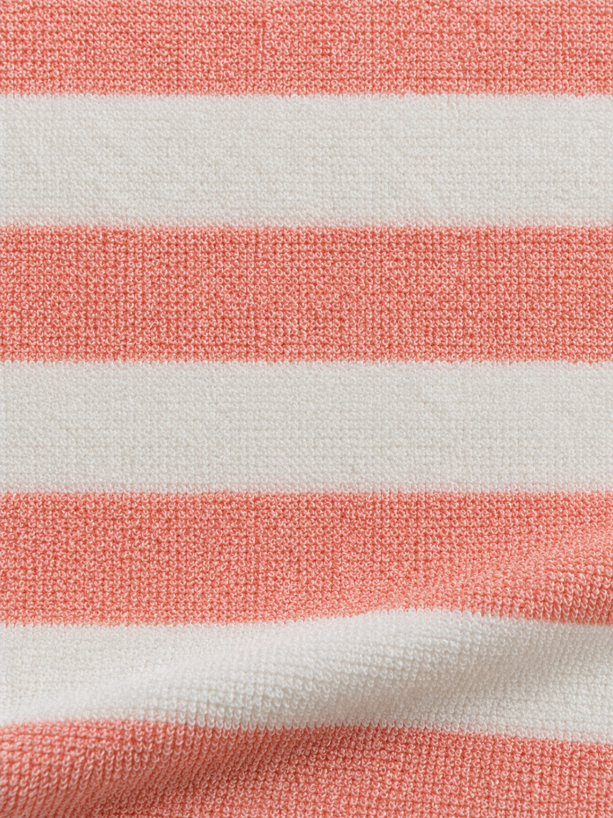 Close-up of the coral pink and cream striped surface — Coral Pink Stripe Onesie