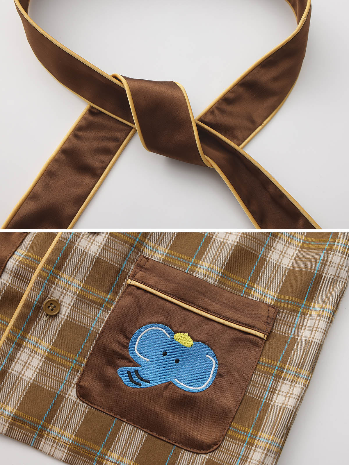 kids-brown-plaid-pajamas
