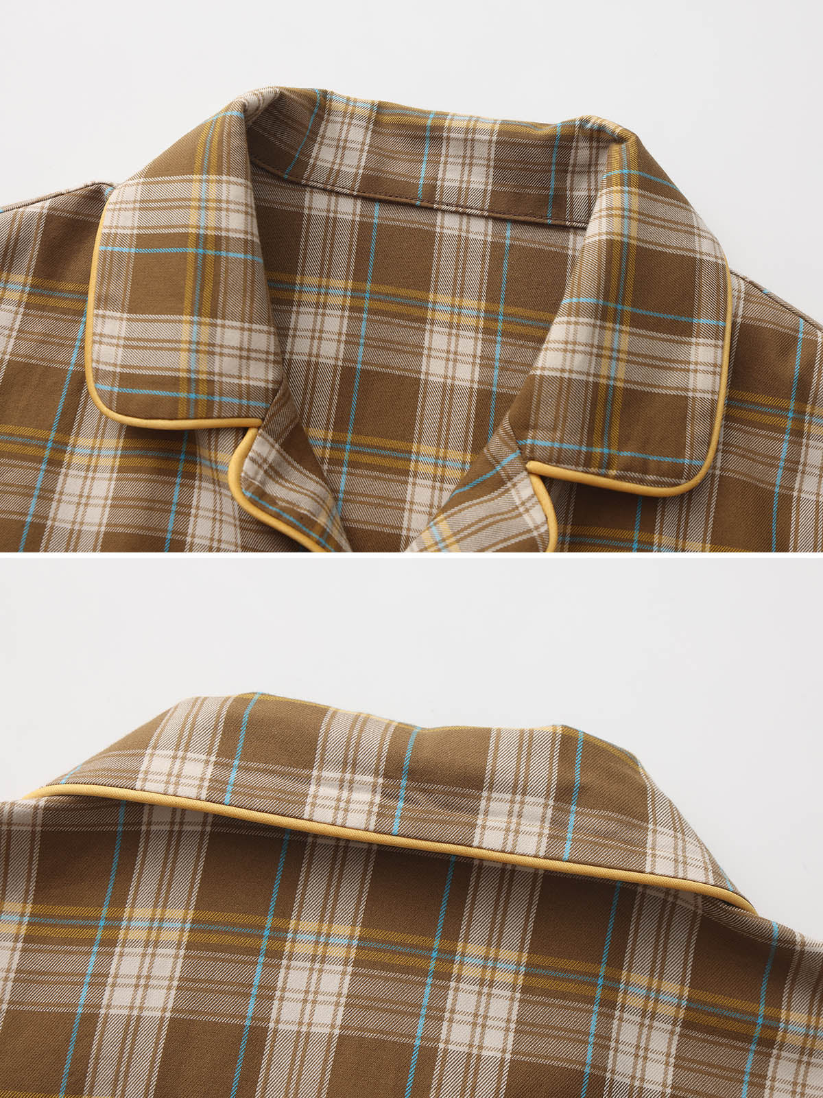 kids-brown-plaid-pajamas