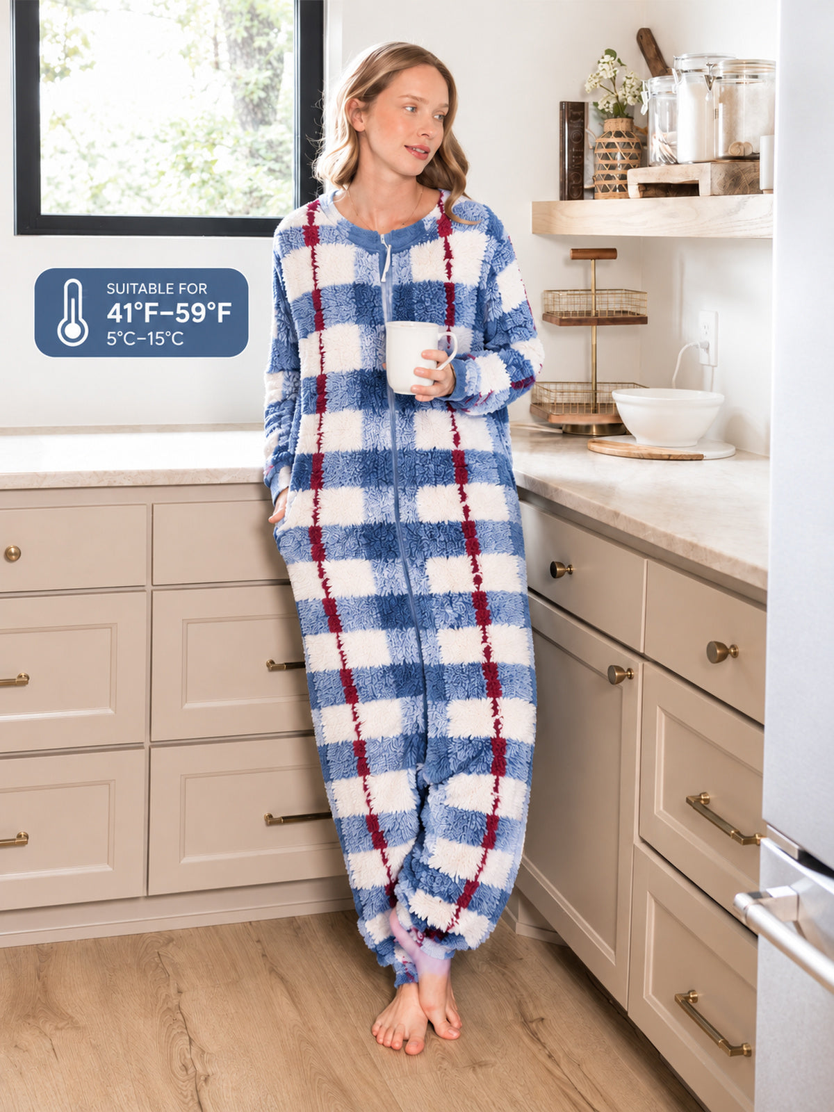 Plaid Family Matching Sleep Bag | Blue