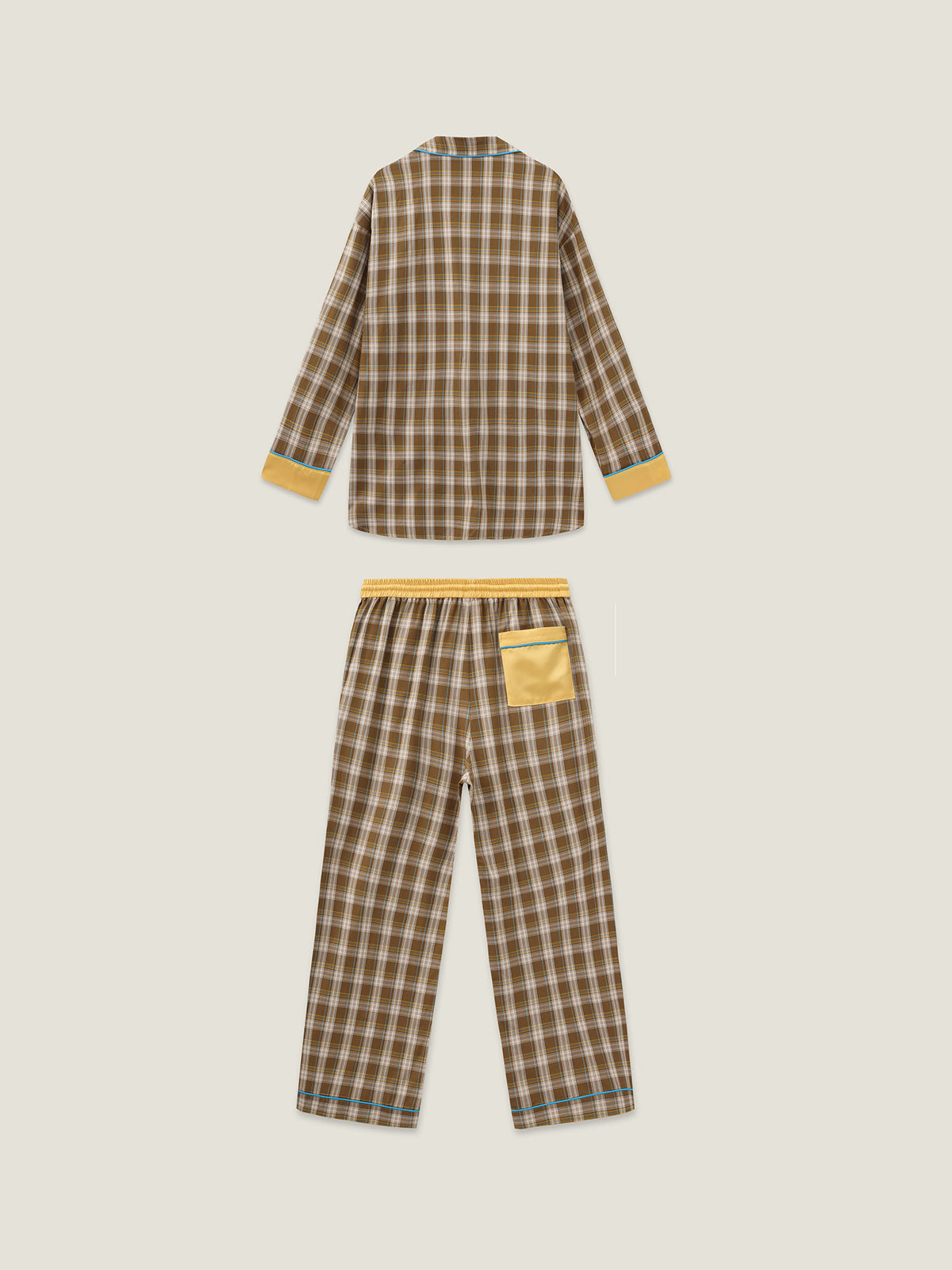 adults-brown-plaid-pajamas-set
