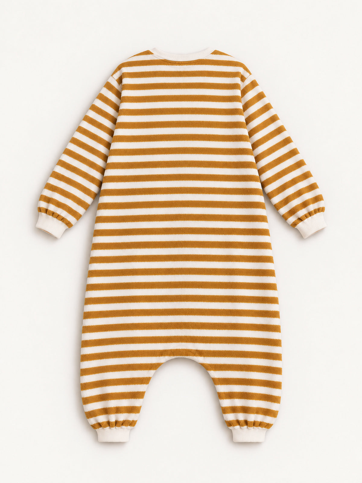 Back view — Mustard Stripe Onesie