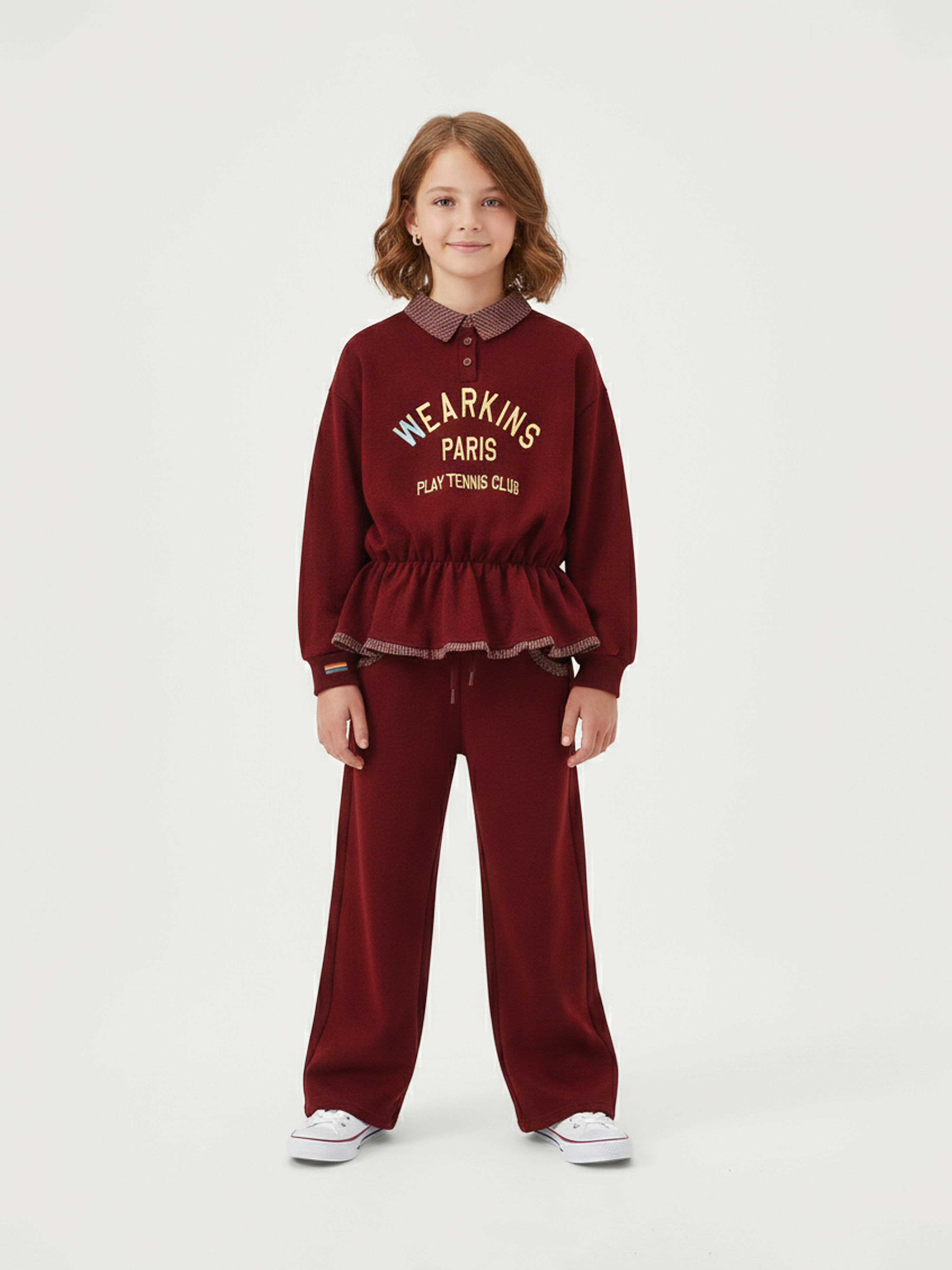 Kid's Burgundy Sweatshirt Set
