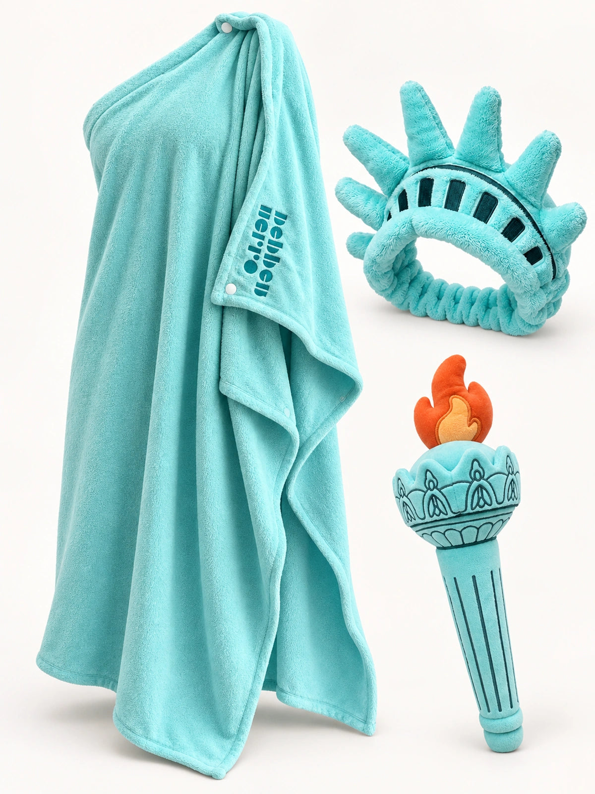 Statue of Liberty Costume Robe Set with Crown & Plush Torch