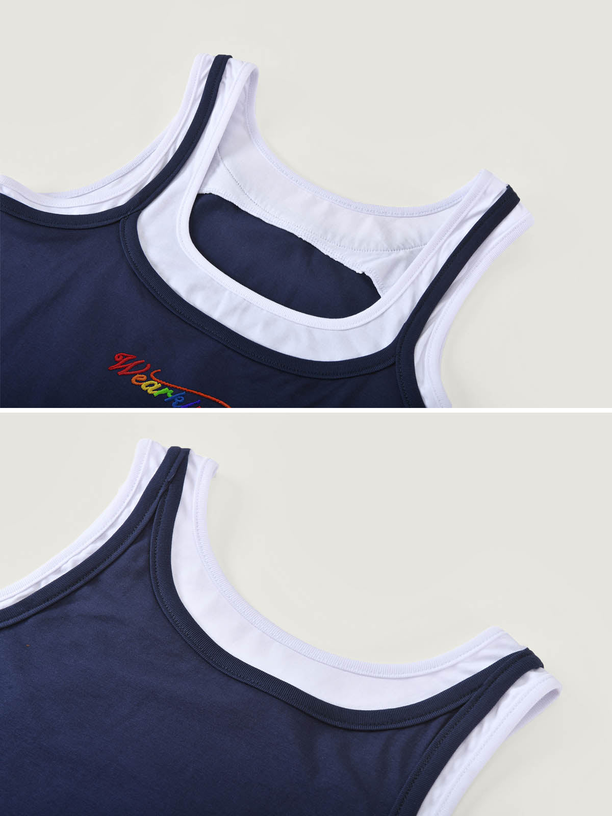 Pride Month Parade Kins Class Rainbow Embroidered Tank Top for Adults