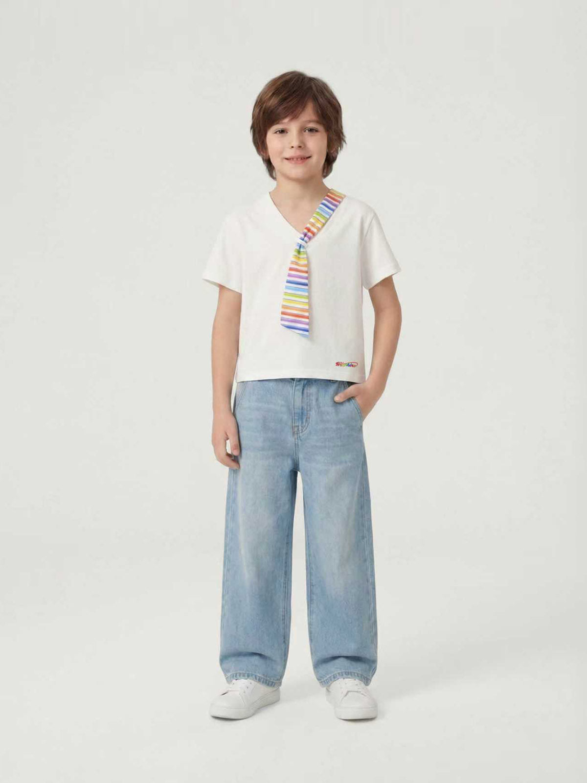 Pride Month Parade Picnic Statement Scarf Collar Tee for Kids