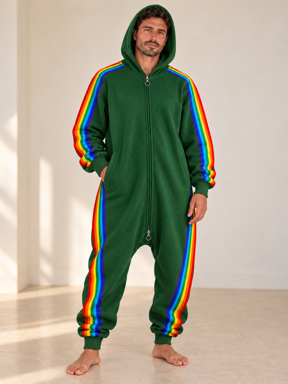 Green Rainbow Stripe Matching Family Onesies